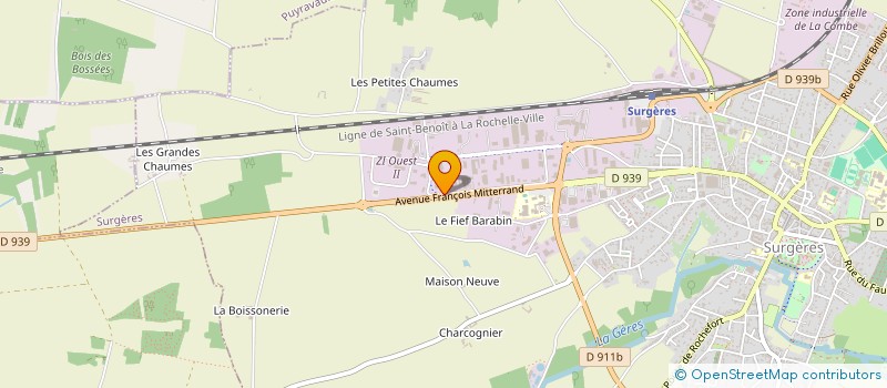 localisation de l'entreprise ENTR TRAVAUX PUBLICS CONST SAINTONGEAISE  SURGERES