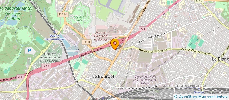 localisation de l'entreprise ENTRAIDE AUX POMPIERS DU MONDE à LE BOURGET