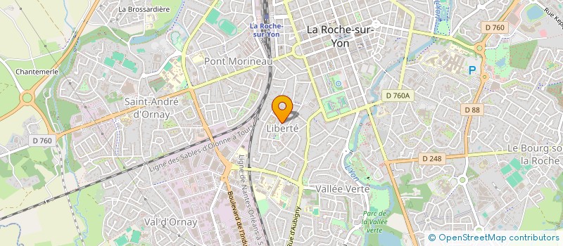 localisation de l'entreprise ENTRAIDE ET ANIMATION PROTESTANTES DE LA VENDEE OUEST (EAPVO) à LA ROCHE-SUR-YON