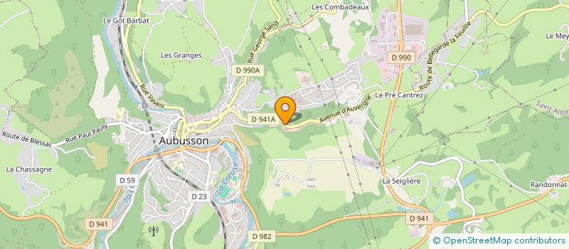 localisation de l'entreprise ENTRAIDE MULTISERVICES CROQU'BOULOTS à AUBUSSON