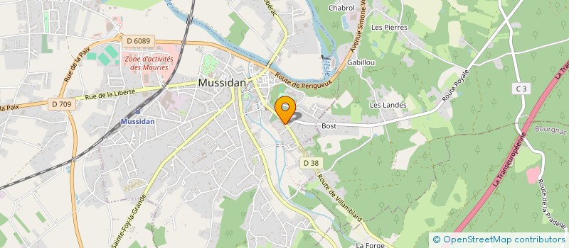localisation de l'entreprise ENTRAIDE PAROISSIALE NOTRE DAME DU ROC à MUSSIDAN