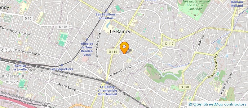 localisation de l'entreprise ENTRAIDE PROTESTANTE DU RAINCY ET DES ENVIRONS à LE RAINCY