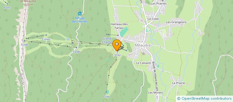 localisation de l'entreprise ENTRE VERT ET BLANC  AUTRANS-MEAUDRE EN VERCORS