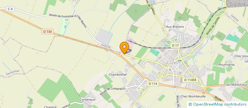localisation de l'entreprise ENTREP BATIMENT SERGE GREAU à COZES
