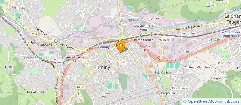 localisation de l'entreprise ENTREP MACONNERIE TP RICHARD  FIRMINY