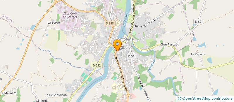 localisation de l'entreprise ENTREPRENDRE EN CHARENTE LIMOUSINE  CONFOLENS