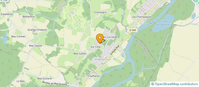 localisation de l'entreprise ENTREPRISE BARATIER MENUISERIE CHARPENTE à VILLETTE-SUR-AIN