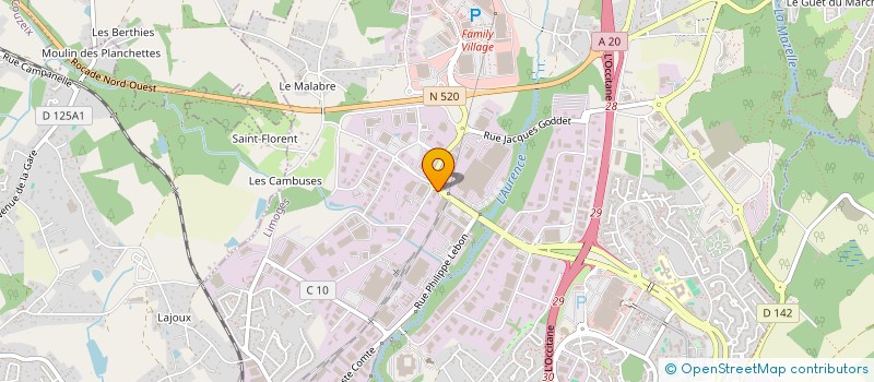 localisation de l'entreprise ENTREPRISE BECHADE à LIMOGES