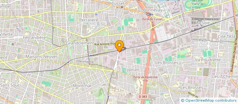 localisation de l'entreprise ENTREPRISE BERTIER PLAFONDS à VILLEURBANNE