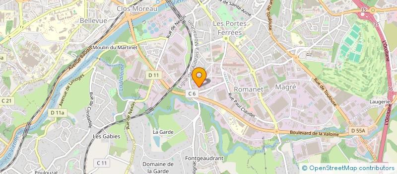 localisation de l'entreprise ENTREPRISE BLANCHON SA à LIMOGES