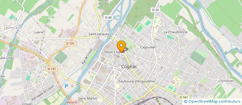 localisation de l'entreprise ENTREPRISE CALVET ET GAULTIER à COGNAC