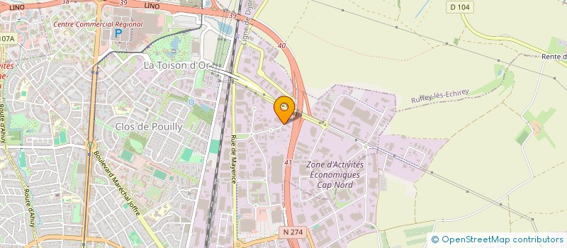 localisation de l'entreprise ENTREPRISE CIPOLLINI ET COMPAGNIE à DIJON