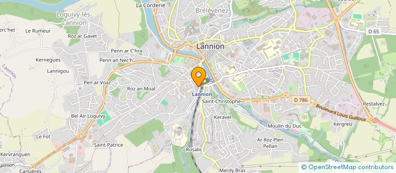 localisation de l'entreprise ENTREPRISE COUVERTURE LE QUERE DAFNIET  LANNION