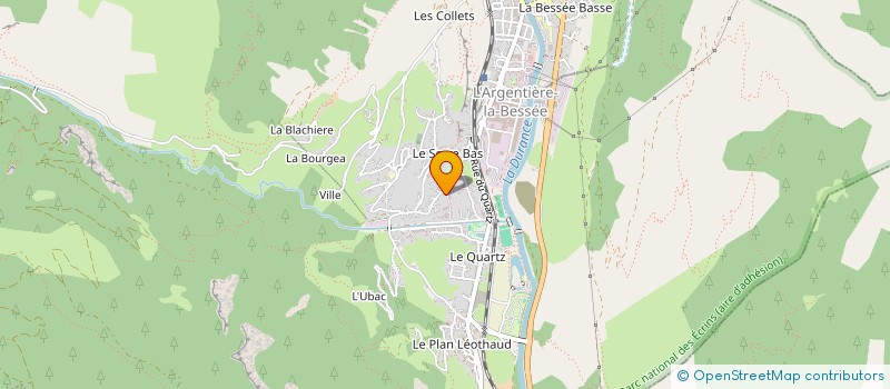 localisation de l'entreprise ENTREPRISE DAVIN CHARPENTES à L'ARGENTIERE-LA-BESSEE