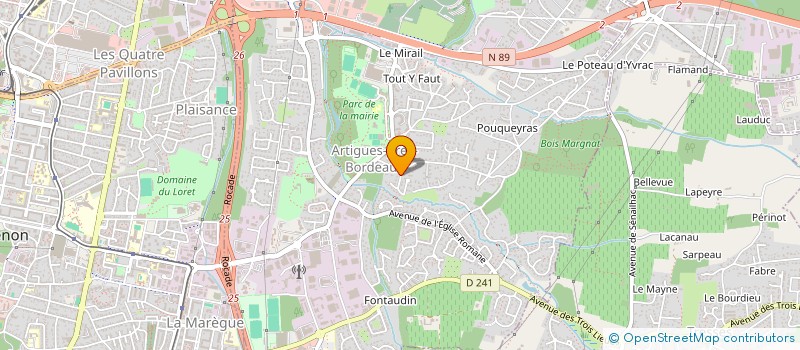 localisation de l'entreprise ENTREPRISE DE CONSTRUCTION JUSTO SARL  ARTIGUES-PRES-BORDEAUX