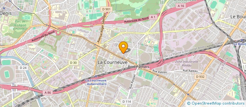 localisation de l'entreprise ENTREPRISE DE COUVERTURE D'ETANCHEITE ET D'ISOLATION à LA COURNEUVE