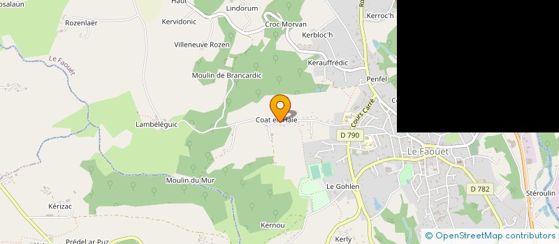 localisation de l'entreprise ENTREPRISE DE MACONNERIE KERVEADOU  LE FAOUET