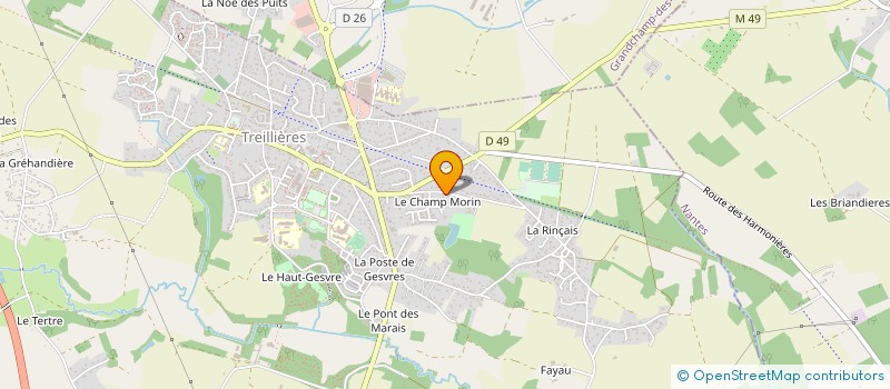 localisation de l'entreprise ENTREPRISE DE MIROITERIE BROCHARD à TREILLIERES