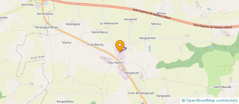 localisation de l'entreprise ENTREPRISE E. FAUGLAS ET FILS  PONT AVEN