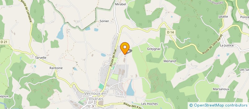 localisation de l'entreprise ENTREPRISE G. GERLAND ET FILS à VERNOUX-EN-VIVARAIS