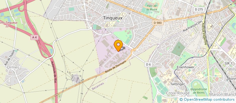 localisation de l'entreprise ENTREPRISE GAYET SA à TINQUEUX