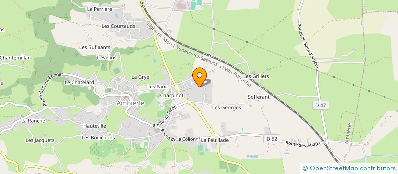 localisation de l'entreprise ENTREPRISE GEORGES BRAT  AMBIERLE