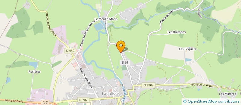 localisation de l'entreprise ENTREPRISE GINTRAC à LAPALISSE