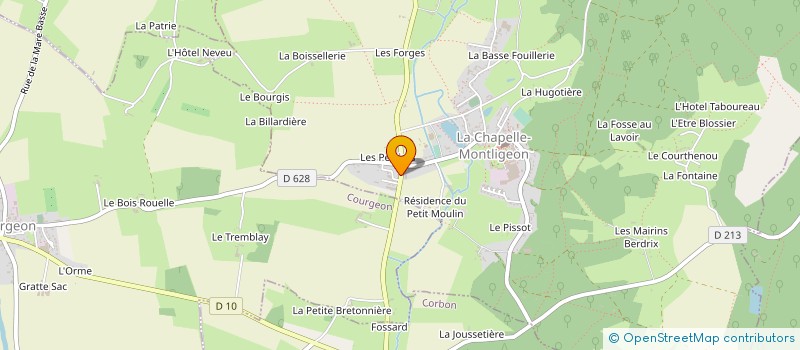 localisation de l'entreprise ENTREPRISE GUERIN à LA CHAPELLE-MONTLIGEON
