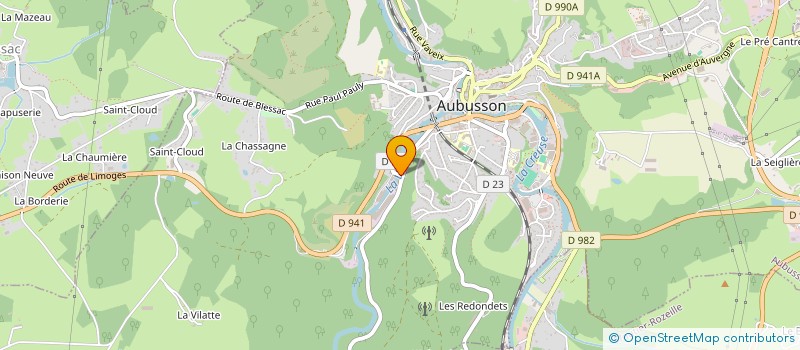 localisation de l'entreprise ENTREPRISE GUILLEBAUD à AUBUSSON
