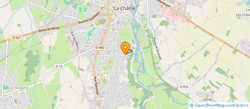 localisation de l'entreprise ENTREPRISE HUGUET à LA CHATRE