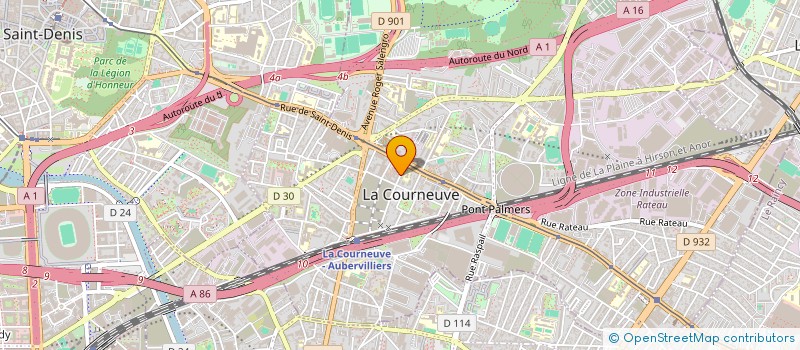 localisation de l'entreprise ENTREPRISE J. BLANC à LA COURNEUVE
