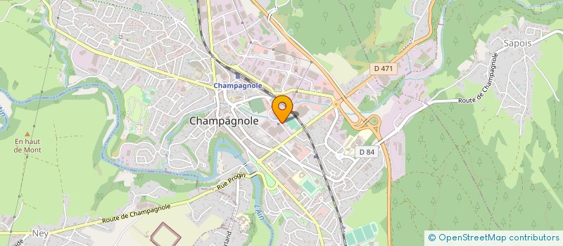 localisation de l'entreprise ENTREPRISE J. HUNOT & FILS à CHAMPAGNOLE