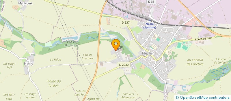 localisation de l'entreprise ENTREPRISE JC LECAT MENUISERIE CHARPENTE  NESLE