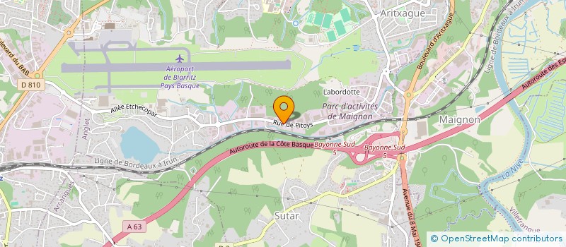 localisation de l'entreprise ENTREPRISE LARCEBAL à ANGLET