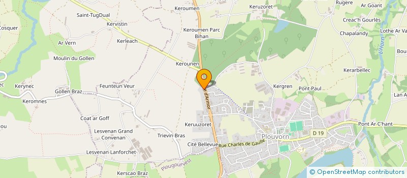 localisation de l'entreprise ENTREPRISE MOYSAN ENERGIES  PLOUVORN