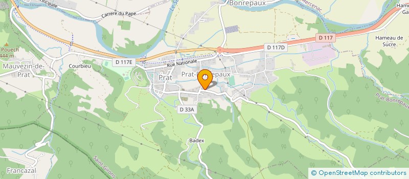 localisation de l'entreprise ENTREPRISE NABOULET à PRAT-BONREPAUX