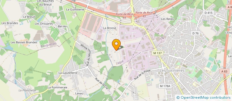 localisation de l'entreprise ENTREPRISE P RICHARDEAU à REZE