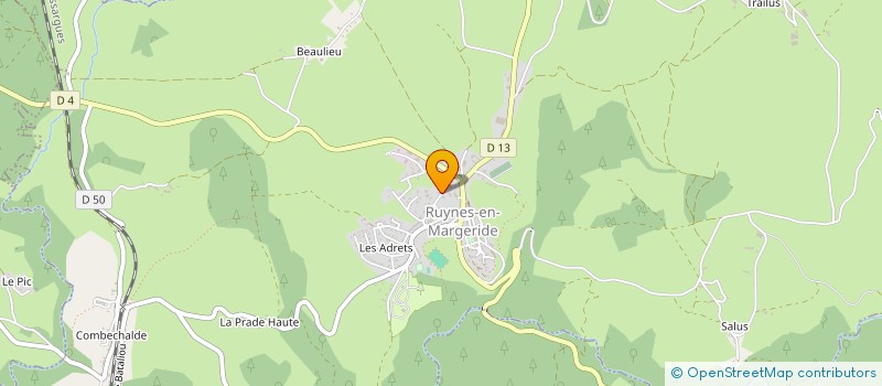 localisation de l'entreprise ENTREPRISE PARATIAS ET FILS à RUYNES-EN-MARGERIDE