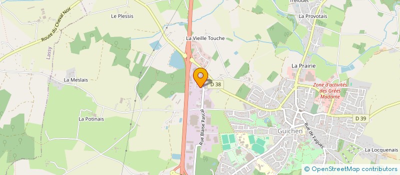 localisation de l'entreprise ENTREPRISE PIGEAULT à GUICHEN