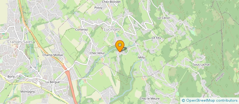 localisation de l'entreprise ENTREPRISE PIZZA NATURE ET FENAISONS  LUCINGES