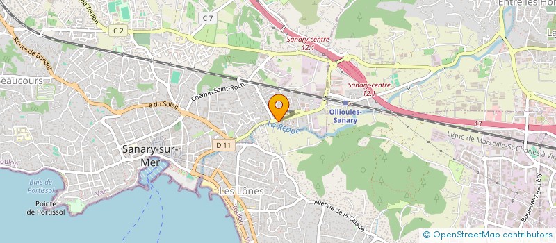 localisation de l'entreprise ENTREPRISE PRIM ET RIBET à SANARY-SUR-MER