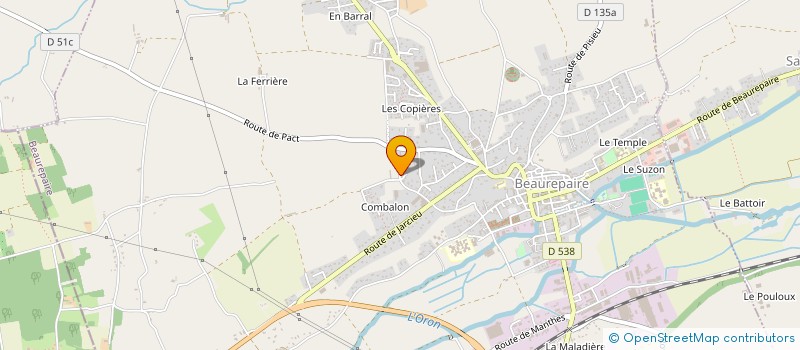 localisation de l'entreprise ENTREPRISE PROPONNET à BEAUREPAIRE