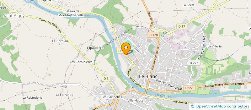 localisation de l'entreprise ENTREPRISE PROT ET FILS à LE BLANC