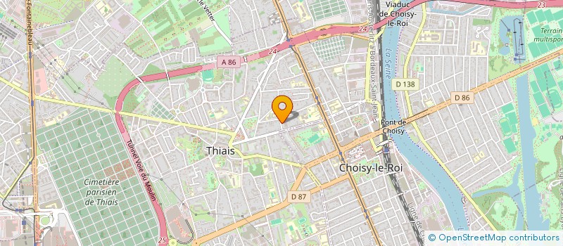 localisation de l'entreprise ENTREPRISE R ET A JOULOT  THIAIS