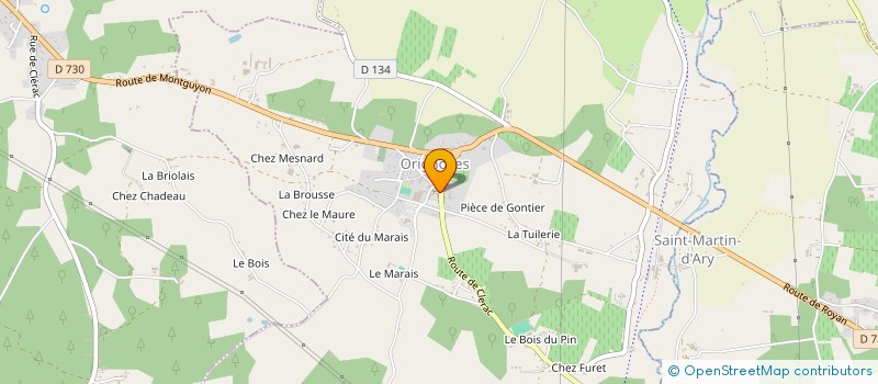 localisation de l'entreprise ENTREPRISE RAPITEAU ET SES FILS à ORIGNOLLES