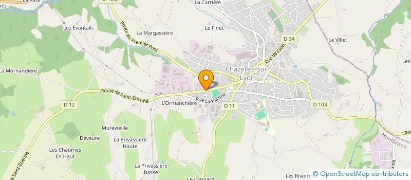 localisation de l'entreprise ENTREPRISE T.P LACASSAGNE à CHAZELLES-SUR-LYON