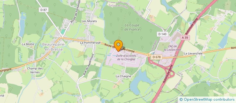 localisation de l'entreprise ENTREPRISE TERRASSEMENT CANALISATION TP à BEAUREPAIRE-EN-BRESSE