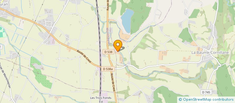 localisation de l'entreprise ENTREPRISE TRAVAUX AGRICOLES PEYRARD MICKAEL  LA BAUME-CORNILLANE