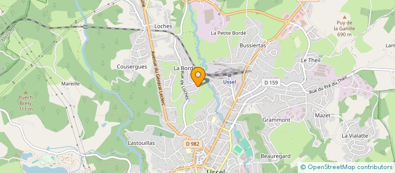localisation de l'entreprise ENTREPRISE VALLET à USSEL