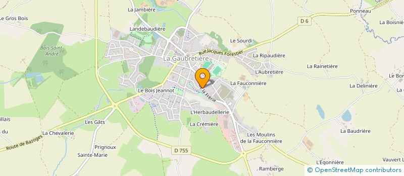 localisation de l'entreprise ENTREPRISE VENDEENNE DE MENUISERIES à LA GAUBRETIERE